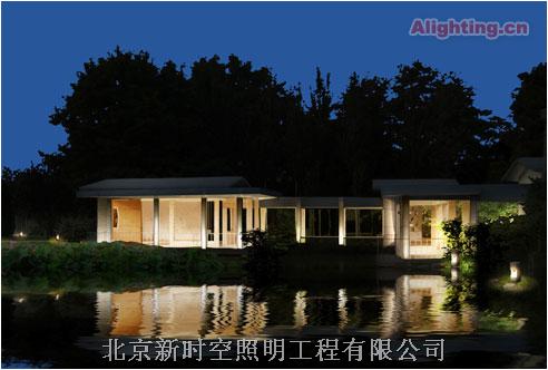 荷花池——银川宁夏化工厂生活区夜景照明工程