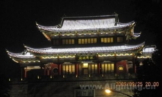 武汉晴川阁古建筑夜景照明设计分析