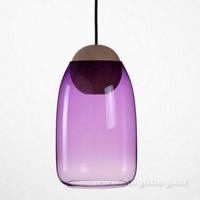 简洁而迷幻的多彩玻璃加木制材质Liuku吊灯