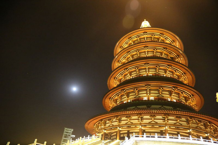 洛阳唐明堂(史上最大的木质建筑)亮化工程实景