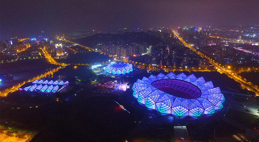 led灯光-------龙岗大运中心夜景-灯光帮