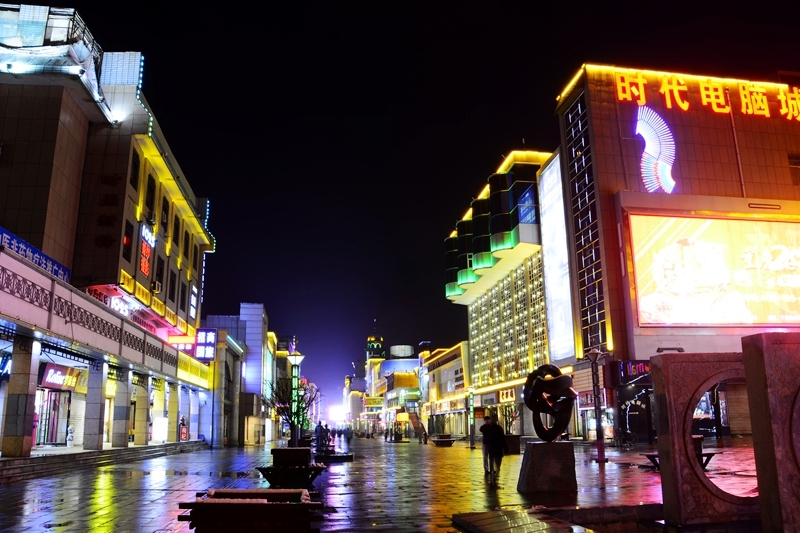led灯光-------银川鼓楼步行街夜景-灯光帮