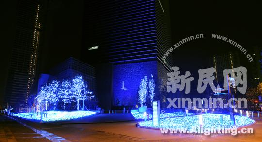 上海最高建筑跨年点亮17万LED灯(组图)