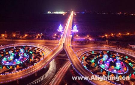 LED点缀隆冬夜景