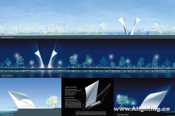 美国纽约斯泰顿岛9.11纪念碑照明(组图)