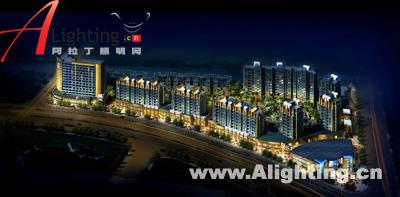 宁波石碶街布利杰地块住宅小区夜景照明