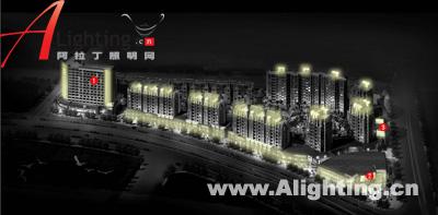 宁波石碶街布利杰地块住宅小区夜景照明