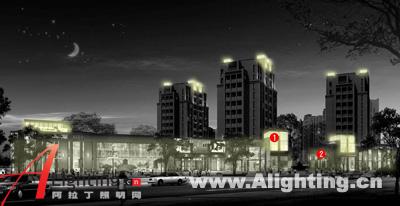 宁波石碶街布利杰地块住宅小区夜景照明