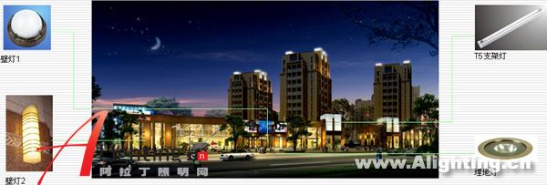 宁波石碶街布利杰地块住宅小区夜景照明