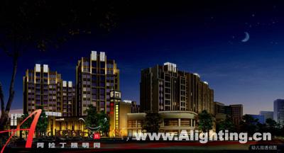 宁波石碶街布利杰地块住宅小区夜景照明