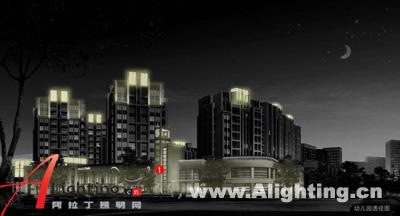 宁波石碶街布利杰地块住宅小区夜景照明