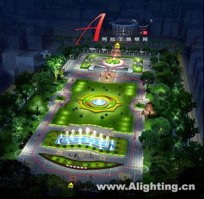 宁波宁海县潘天寿广场夜景照明设计(图)