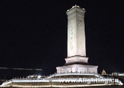 北京人民英雄纪念碑夜景照明改造