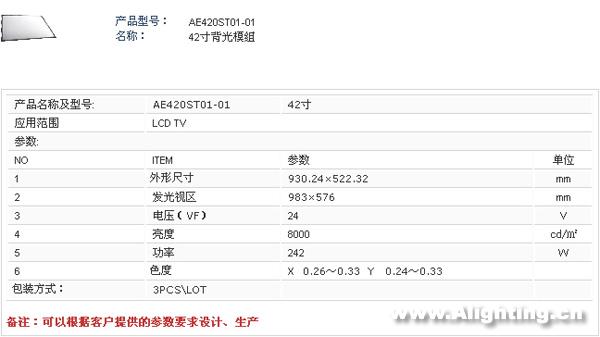 42寸直下式背光模组介绍(组图)