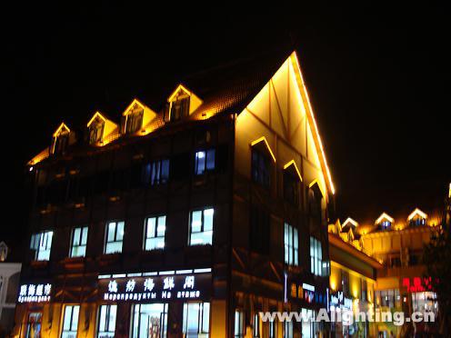 夜晚行走北戴河