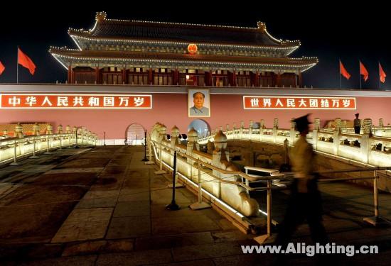 北京为国庆新建夜景照明景观试亮灯(组图)