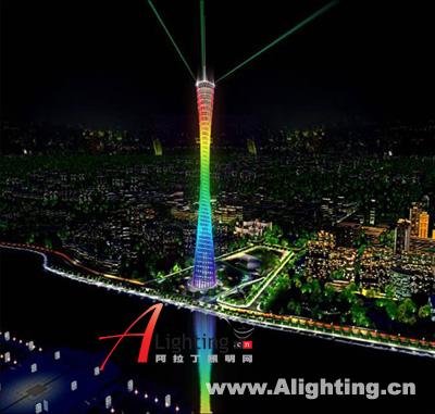 广州新电视塔夜景照明设计方案(组图)