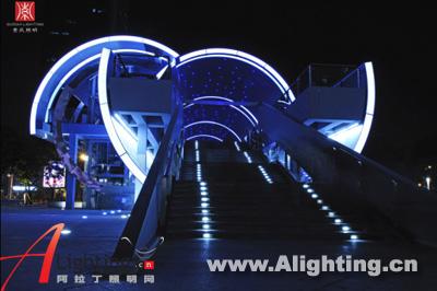 深圳南山跨后海人行天桥夜景照明设计