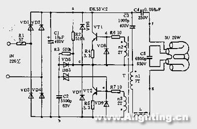 再细探荧光灯电子镇流器工作原理(组图)