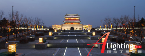 北京永定门城楼及南广场夜景照明详解