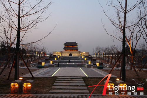 北京永定门城楼及南广场夜景照明详解