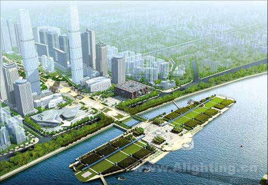 广州亚运亮化工程海心沙泛光照明设计图